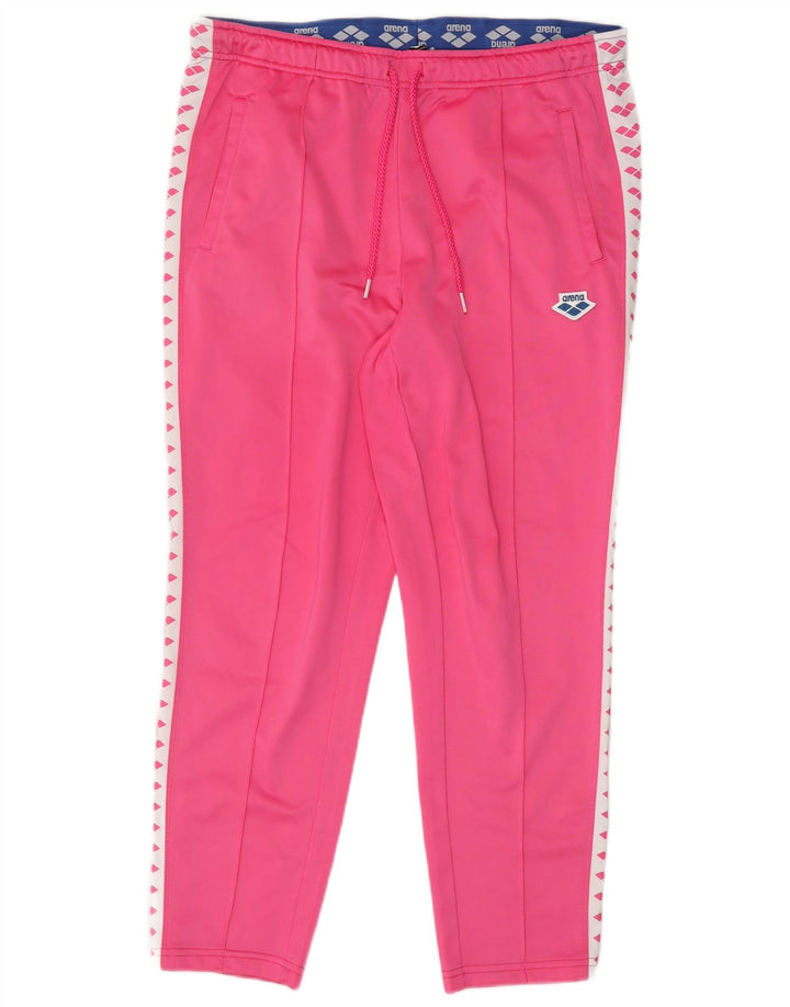 ARENA Womens Graphic Tracksuit Trousers UK 14 Medium  Pink Colourblock