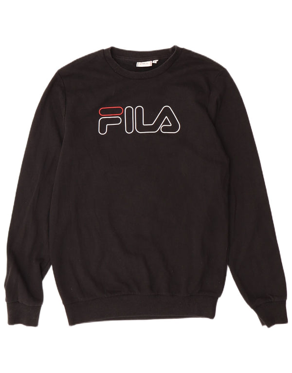 Fila Mens Graphic Sweatshirt Jumper Small Black Cotton