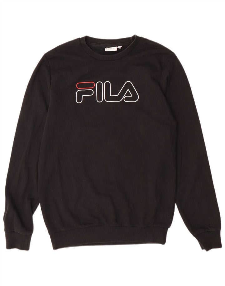 Fila Mens Graphic Sweatshirt Jumper Small Black Cotton