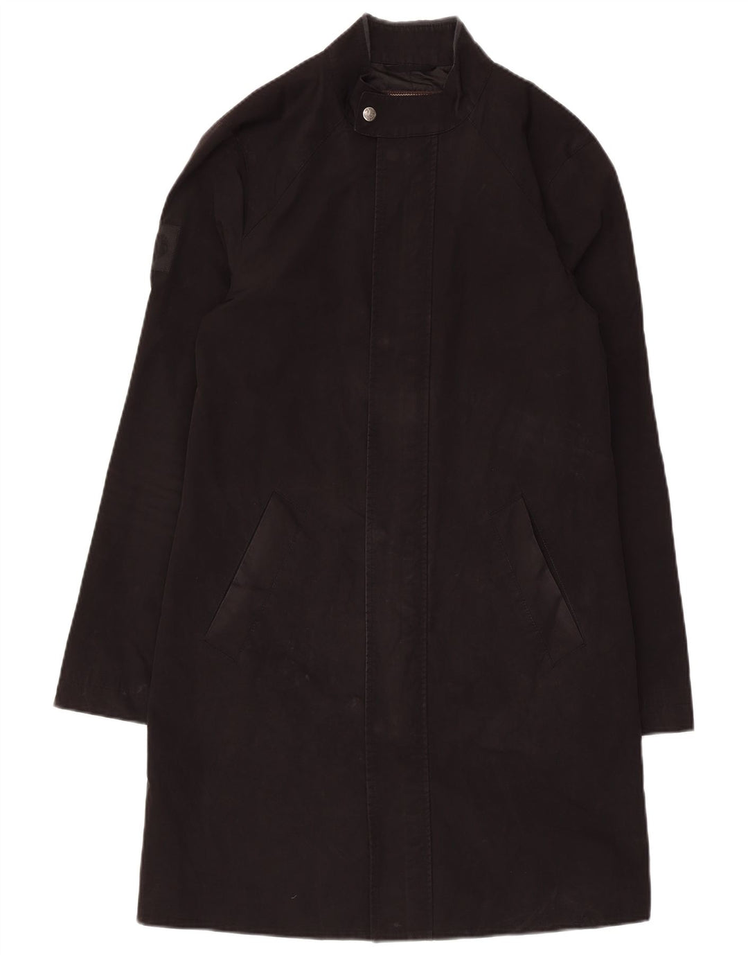 Pretty Green Mens Overcoat UK 36 Small Black Polyester