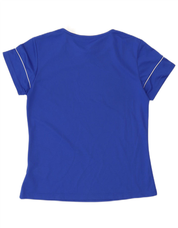 ADIDAS Womens Aeroready T-Shirt Top UK 12/14 Medium Blue Polyester
