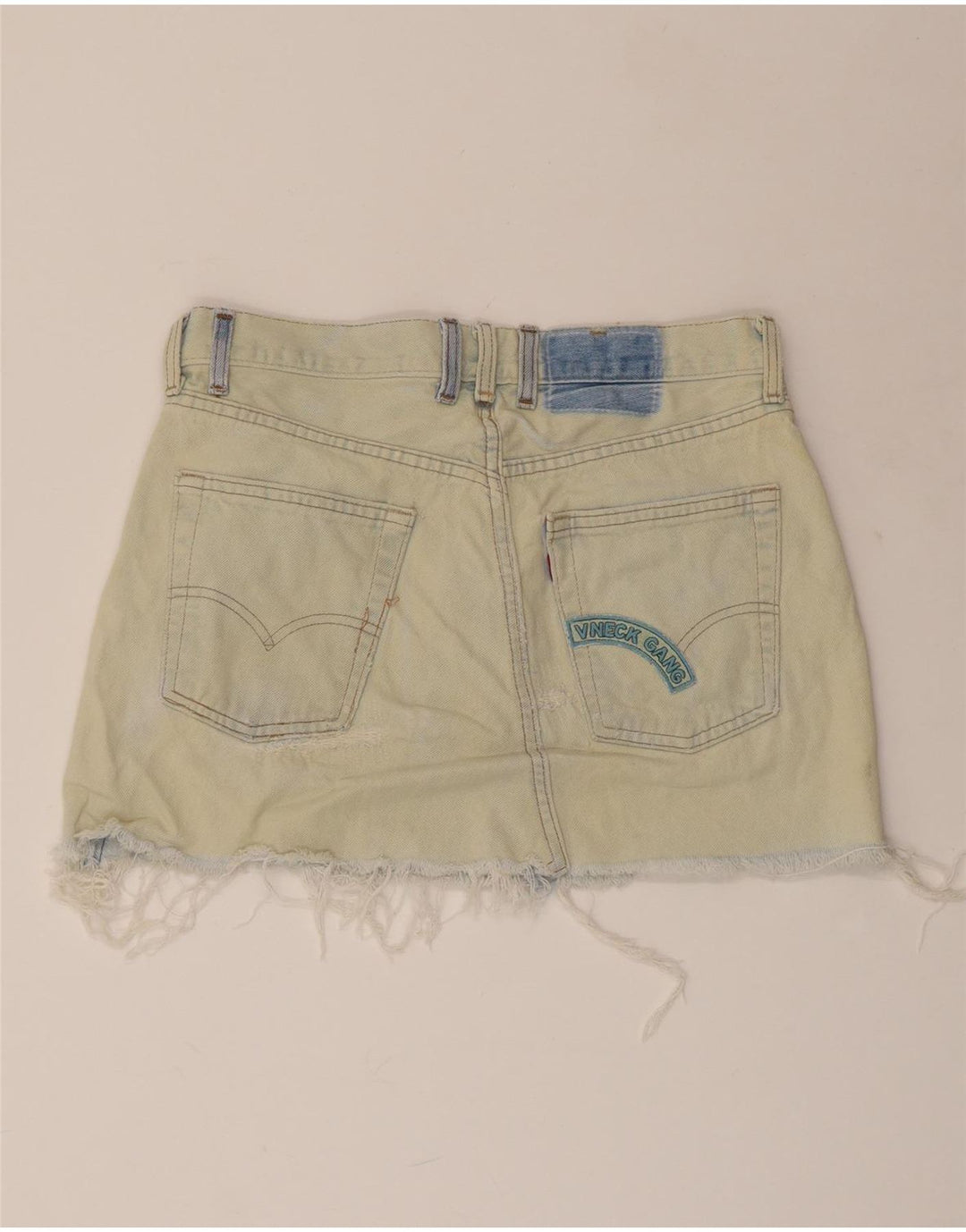 LEVI'S Womens Distressed Mini Denim Skirt W28 Medium  Blue Cotton