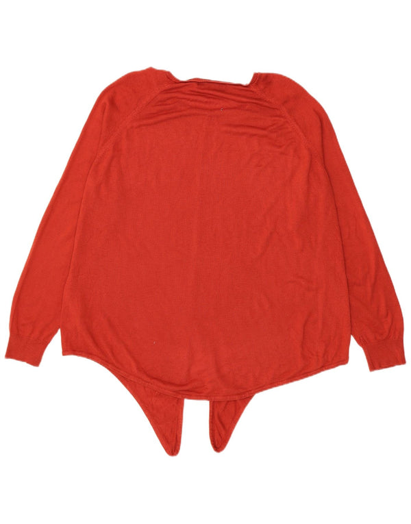 Marks & Spencer Womens Boat Neck Jumper Sweater UK 16 Large Red Viscose