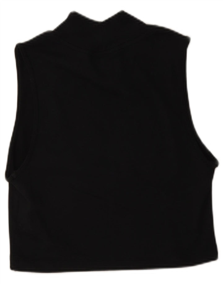 Nike Womens Crop Graphic Vest Top UK 10 Small Black Cotton