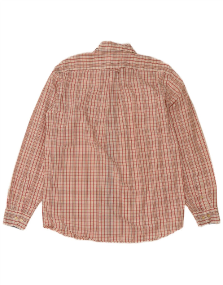 Lacoste Mens Shirt Size 42 Large Off White Check Cotton
