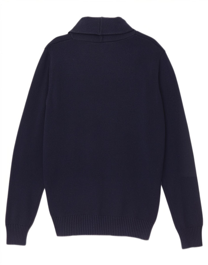 Jack & Jones Mens Cardigan Sweater Large Navy Blue Cotton