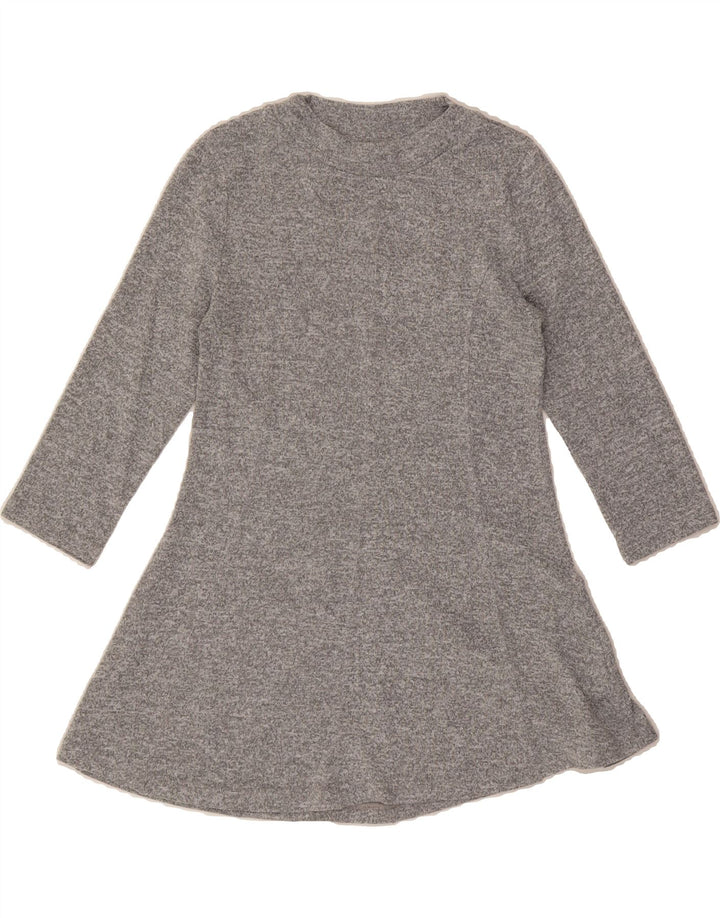 MARKS & SPENCER Womens 3/4 Sleeve Tunic Top UK 8 Small Grey Polyester Vintage Marks & Spencer and Second-Hand Marks & Spencer from Messina Hembry 