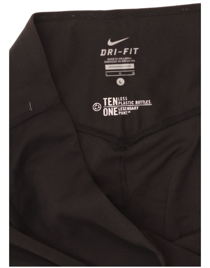 NIKE Womens Dri Fit Bermuda Sport Shorts UK 16 Large  Black