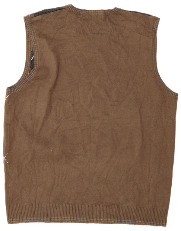 Marks & Spencer Mens Autograph Vest Tank Top Large Brown Classic