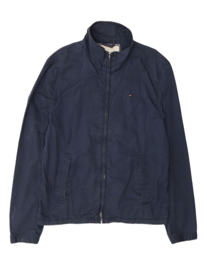 Tommy Hilfiger Mens Bomber Jacket UK 42 XL Navy Blue Cotton