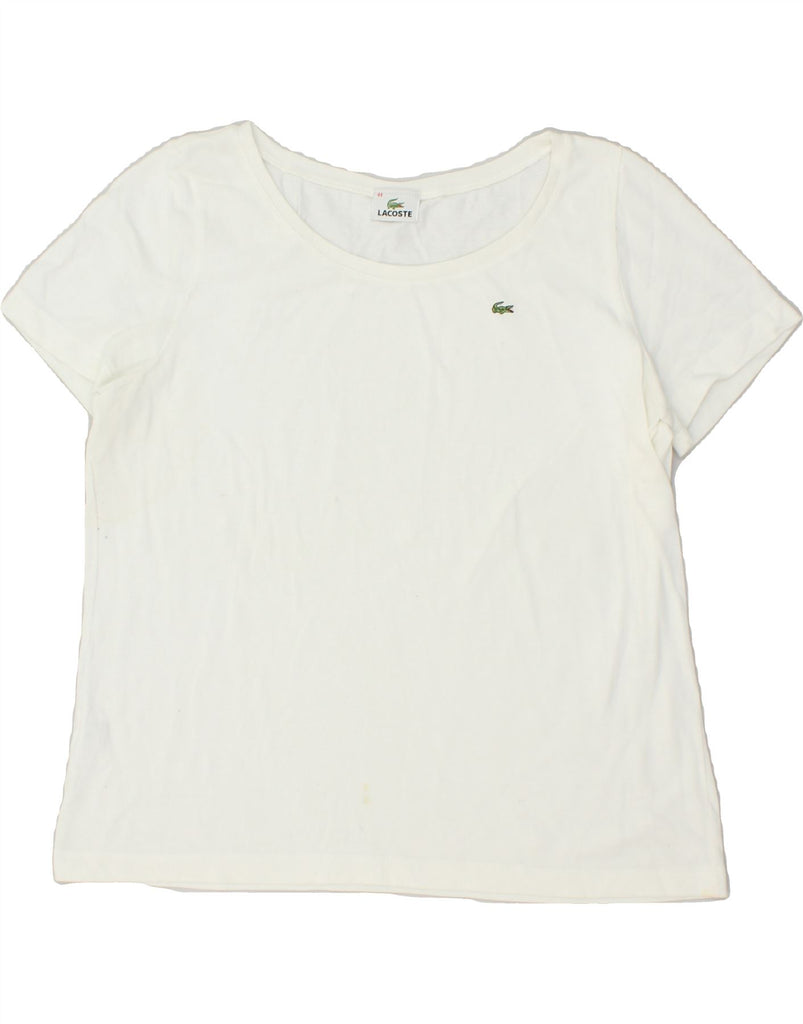 LACOSTE Womens T-Shirt Top Size 44 XL White Cotton | Vintage Lacoste | Thrift | Second-Hand Lacoste | Used Clothing | Messina Hembry 