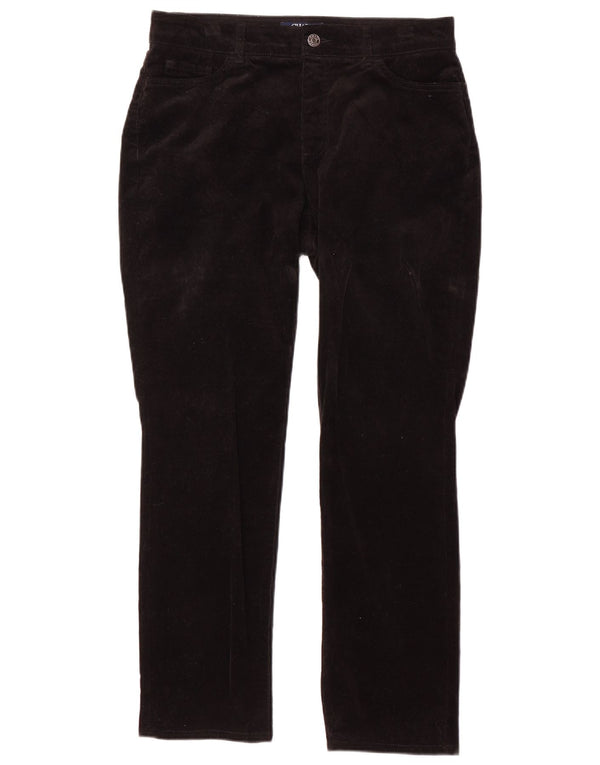 Chaps Womens High Waist Corduroy Trousers US 10 Large W30 L29 Black