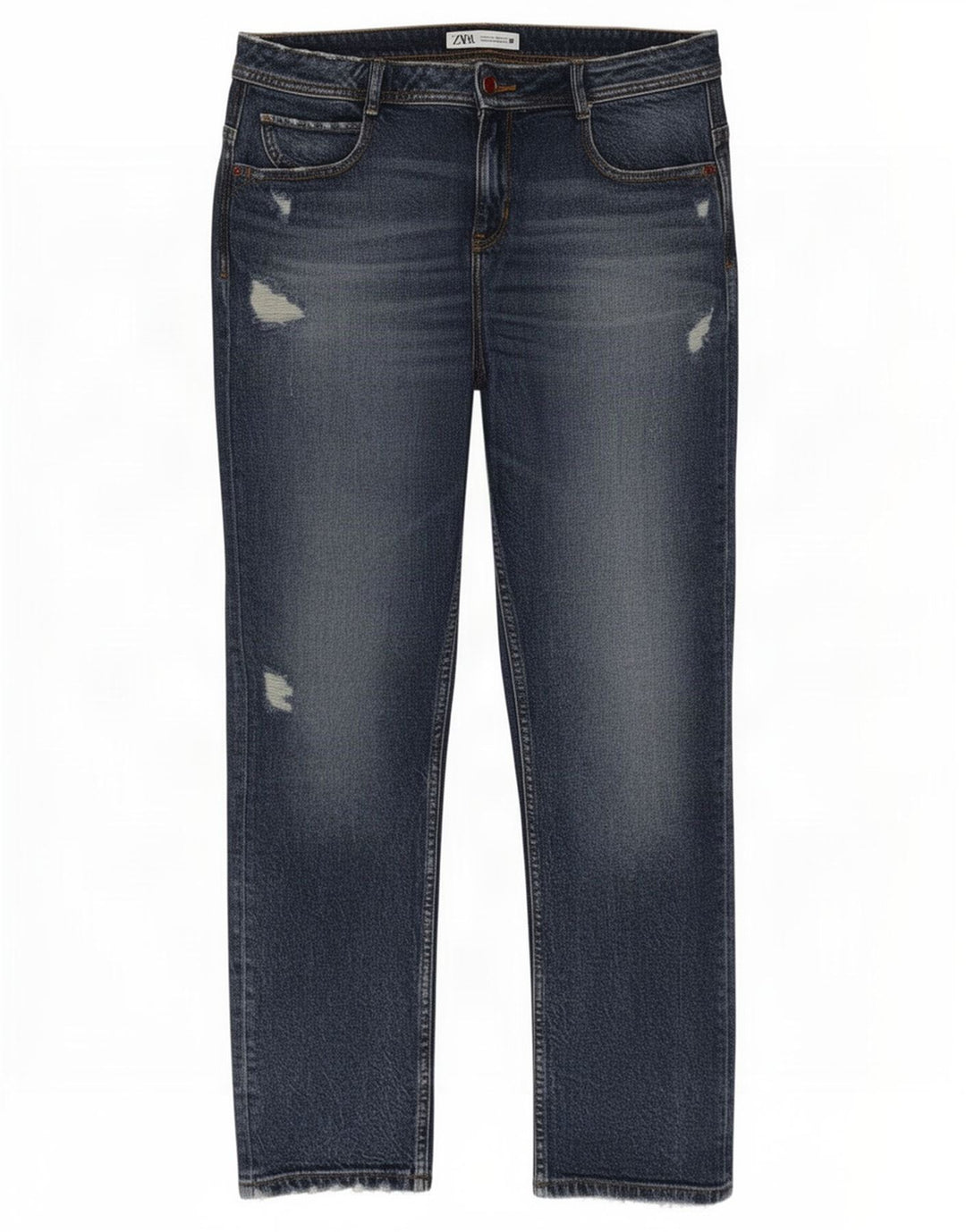Zara Womens Distressed Slim Jeans EU 40 Medium W30 L28 Blue Cotton