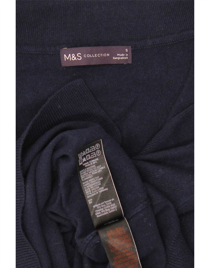 Marks & Spencer Womens Vest Tank Top UK 10 Small Navy Blue Polyester