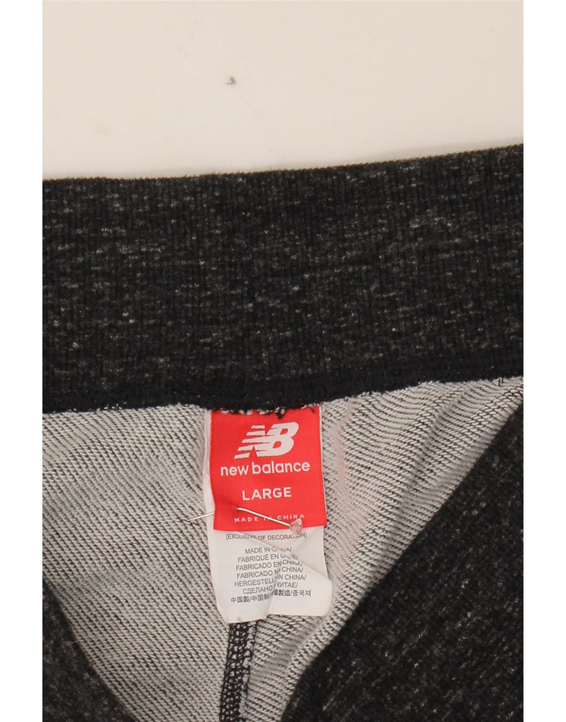 NEW BALANCE Mens Graphic Sport Shorts Large  Grey Flecked Cotton Vintage New Balance and Second-Hand New Balance from Messina Hembry 