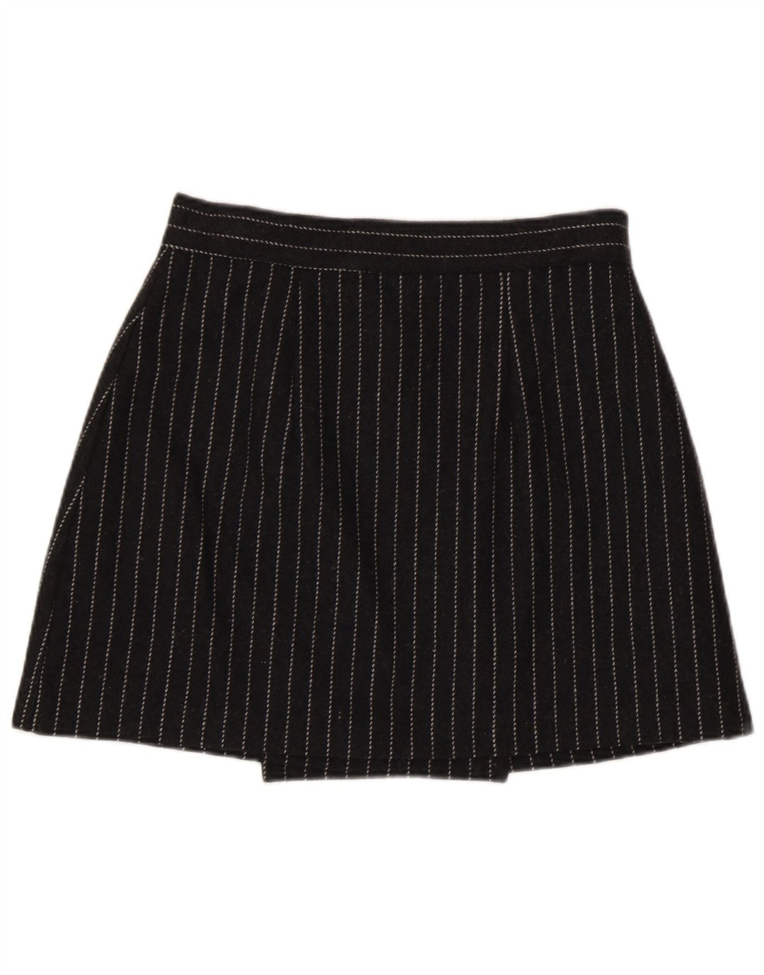 Vintage Womens Mini Wrap Skirt IT 44 Medium W28  Grey Striped Viscose