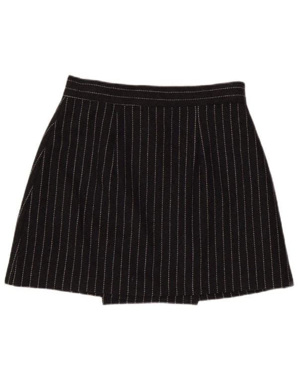 Vintage Womens Mini Wrap Skirt IT 44 Medium W28  Grey Striped Viscose