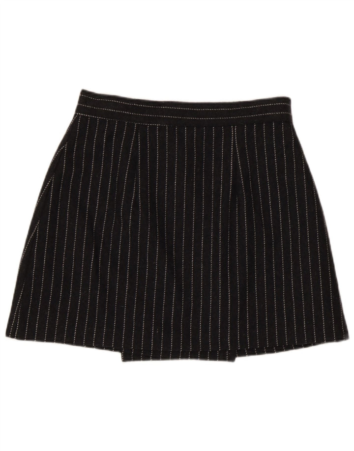 Vintage Womens Mini Wrap Skirt IT 44 Medium W28  Grey Striped Viscose