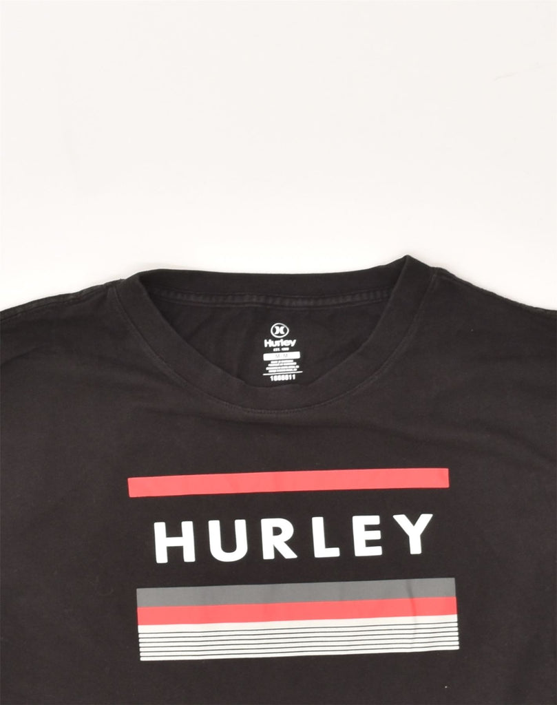 HURLEY Womens Graphic T-Shirt Top UK 14 Medium Black Cotton | Vintage Hurley | Thrift | Second-Hand Hurley | Used Clothing | Messina Hembry 