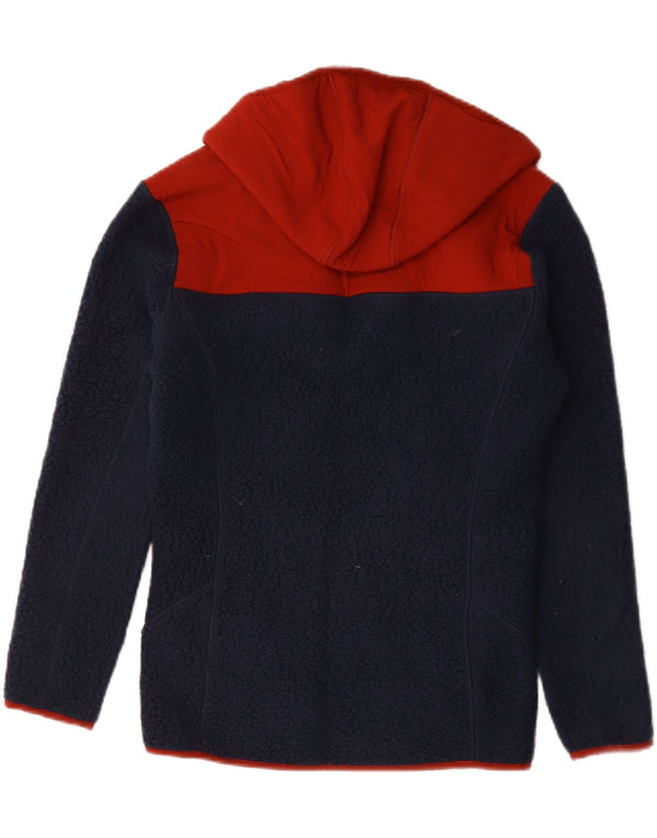 Berghaus Mens Hooded Fleece Jacket UK 34 XS Navy Blue Colourblock Polyester