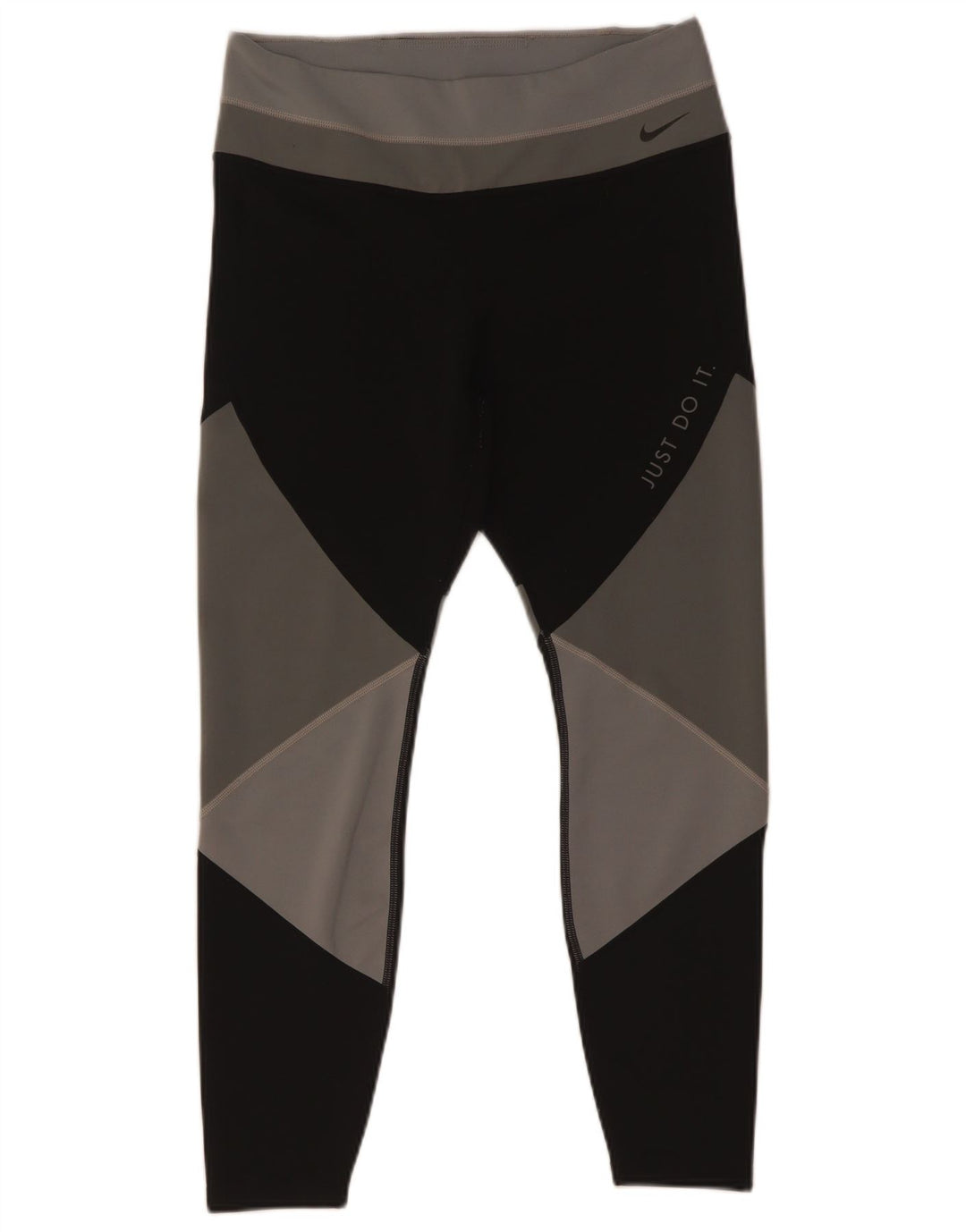Nike Womens Dri Fit Crop Leggings UK 14 Large Multicoloured Colourblock