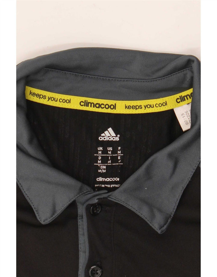 Adidas Mens Climacool Polo Shirt Medium Black Colourblock
