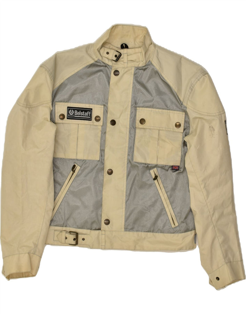 BELSTAFF Mens Utility Jacket UK 38 Medium Beige Colourblock Nylon | Vintage Belstaff | Thrift | Second-Hand Belstaff | Used Clothing | Messina Hembry 