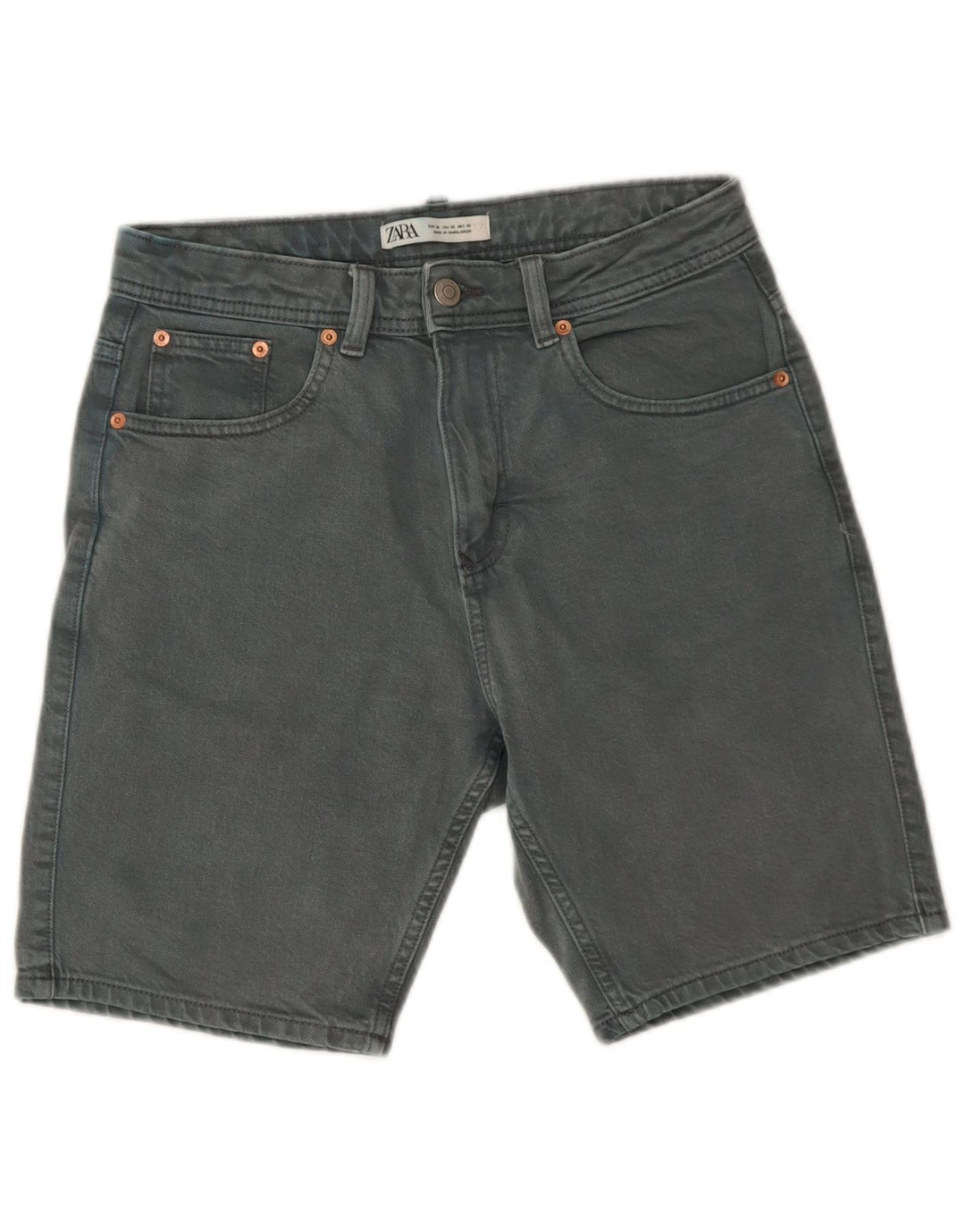 Zara Mens Denim Shorts EU 38 Small W30 Blue Cotton