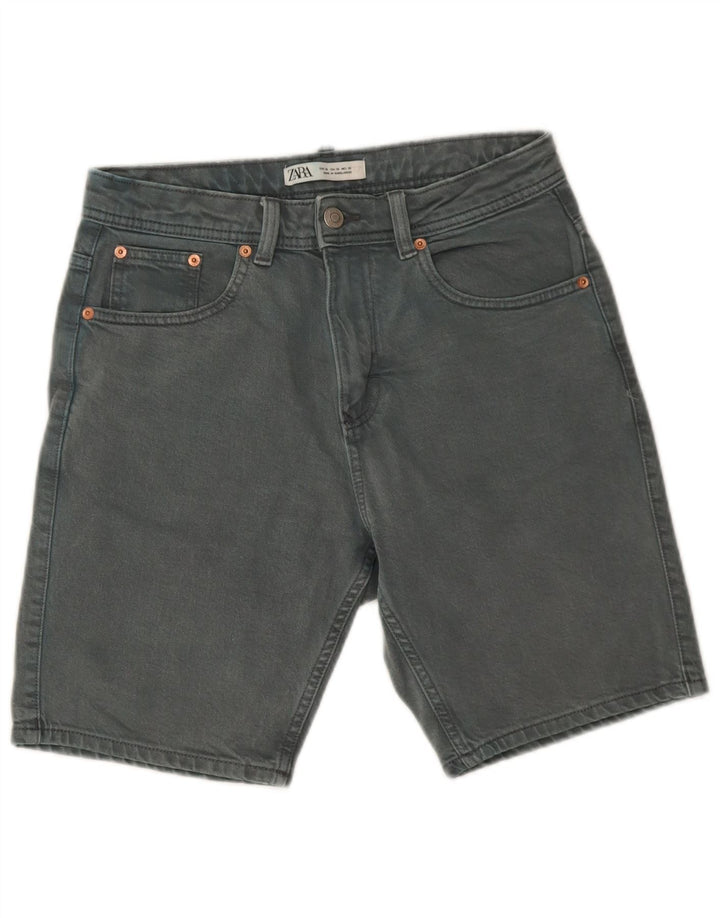 Zara Mens Denim Shorts EU 38 Small W30 Blue Cotton