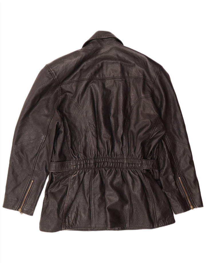 Vintage Womens Leather Jacket IT 46 Large Black Leather