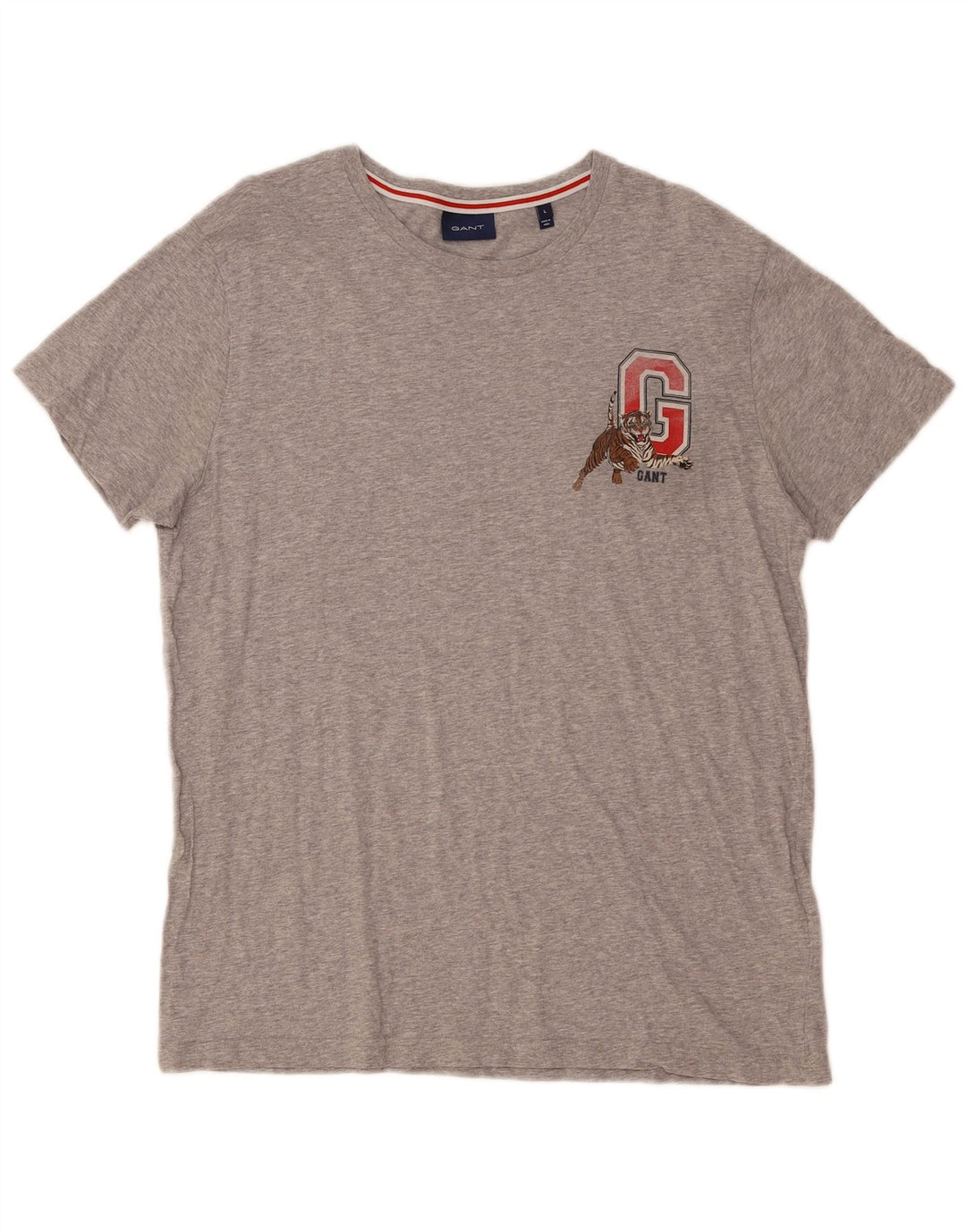 Gant Mens Graphic T-Shirt Top Large Grey Cotton