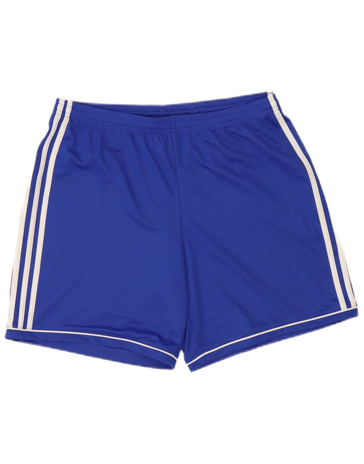 Adidas Womens Climalite Sport Shorts UK 16/18 Large  Blue Polyester Comics