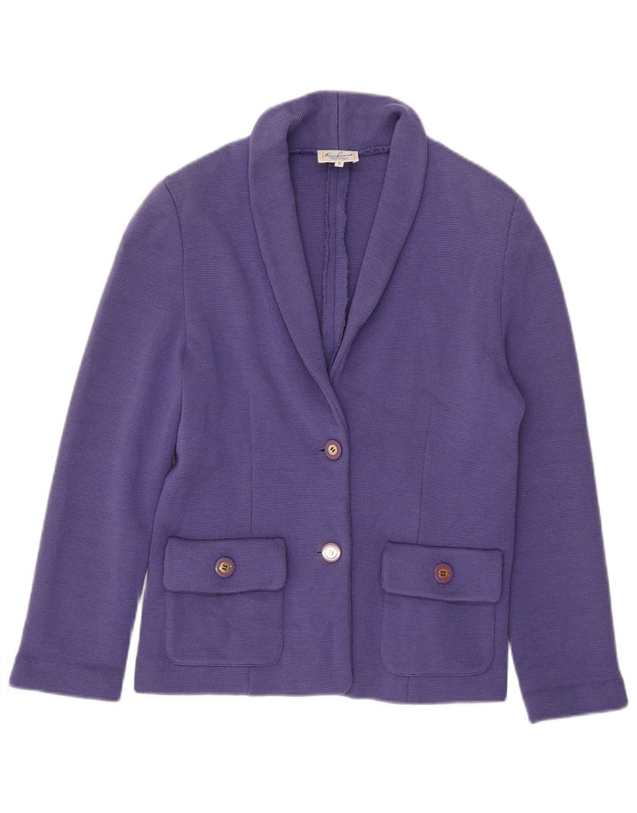 Luisa Spagnoli Womens Knit 2 Button Blazer Jacket UK 10 Small Purple