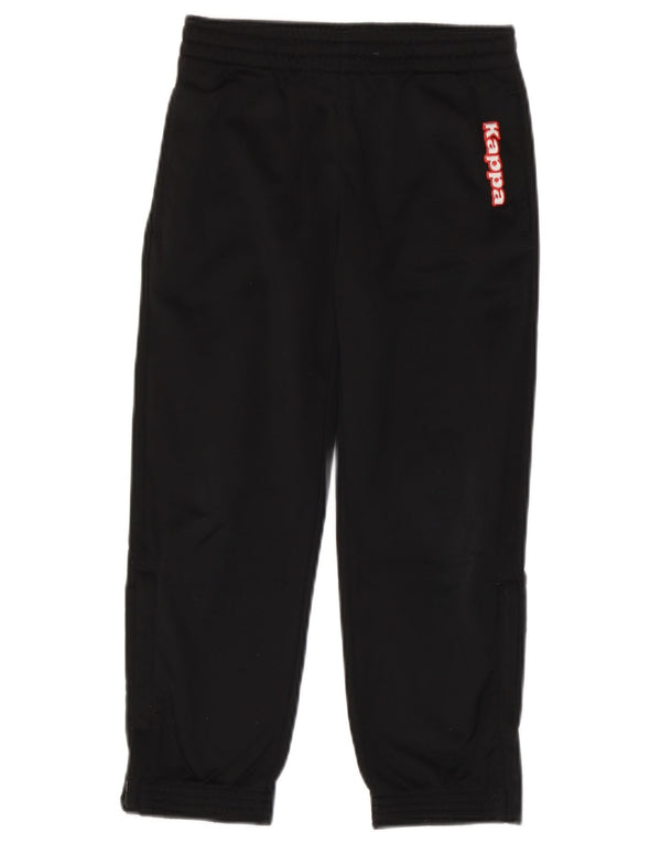 Kappa Boys Graphic Tracksuit Trousers Joggers 5-6 Years Black
