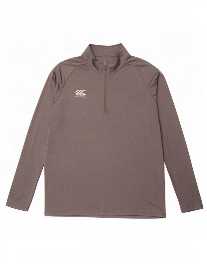 Canterbury Mens Zip Neck Pullover Tracksuit Top Large Grey Polyester