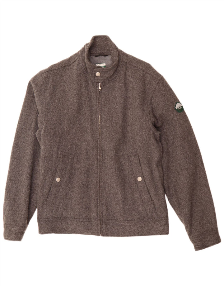 Paul Smith Mens Bomber Jacket UK 38 Medium Grey Wool