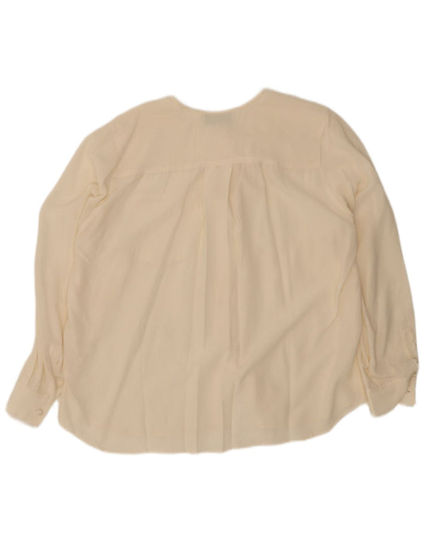 Vintage Womens Oversized Shirt Blouse IT 50 XL Beige Silk