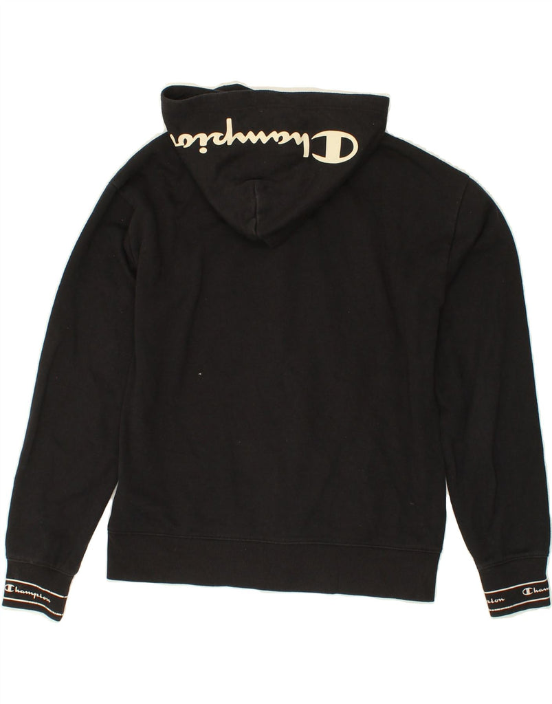 CHAMPION Boys Graphic Zip Hoodie Sweater 15-16 Years 2XL Black Cotton Vintage Champion and Second-Hand Champion from Messina Hembry 