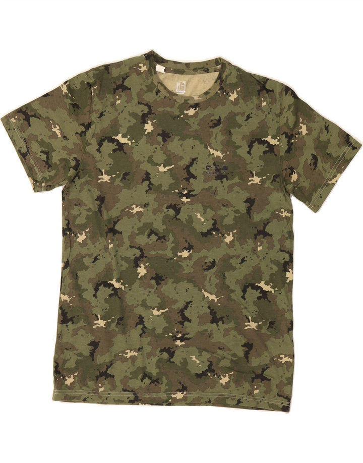 DECATHLON Mens T-Shirt Top Medium Khaki Camouflage Cotton Vintage Decathlon and Second-Hand Decathlon from Messina Hembry 