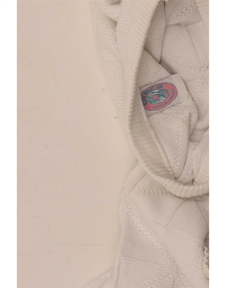 Vintage Mens Crew Neck Jumper Sweater XL White