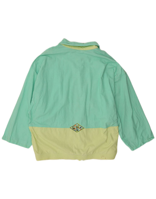 Vintage Womens Oversized Windbreaker Jacket UK 20 2XL Green Colourblock