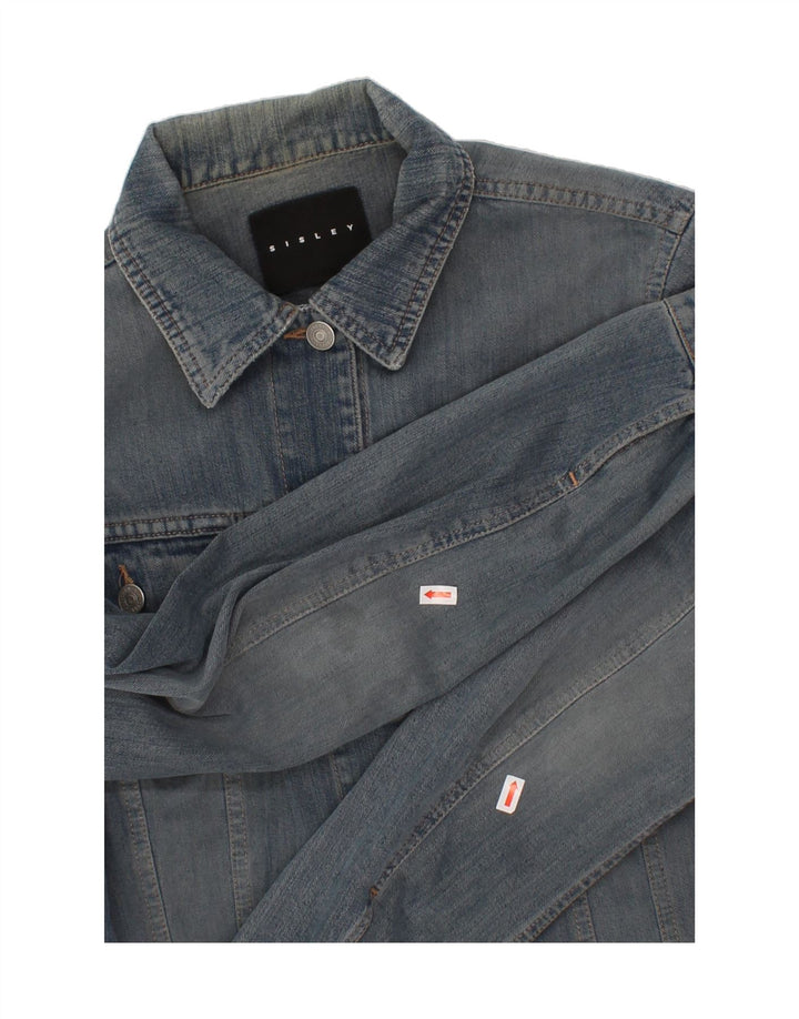 SISLEY Womens Denim Jacket UK 14 Medium Blue Vintage Sisley and Second-Hand Sisley from Messina Hembry 