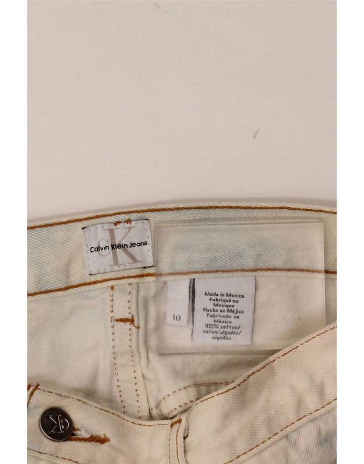 CALVIN KLEIN Womens Denim Shorts US 10 Large W32  Blue Tie Dye Cotton