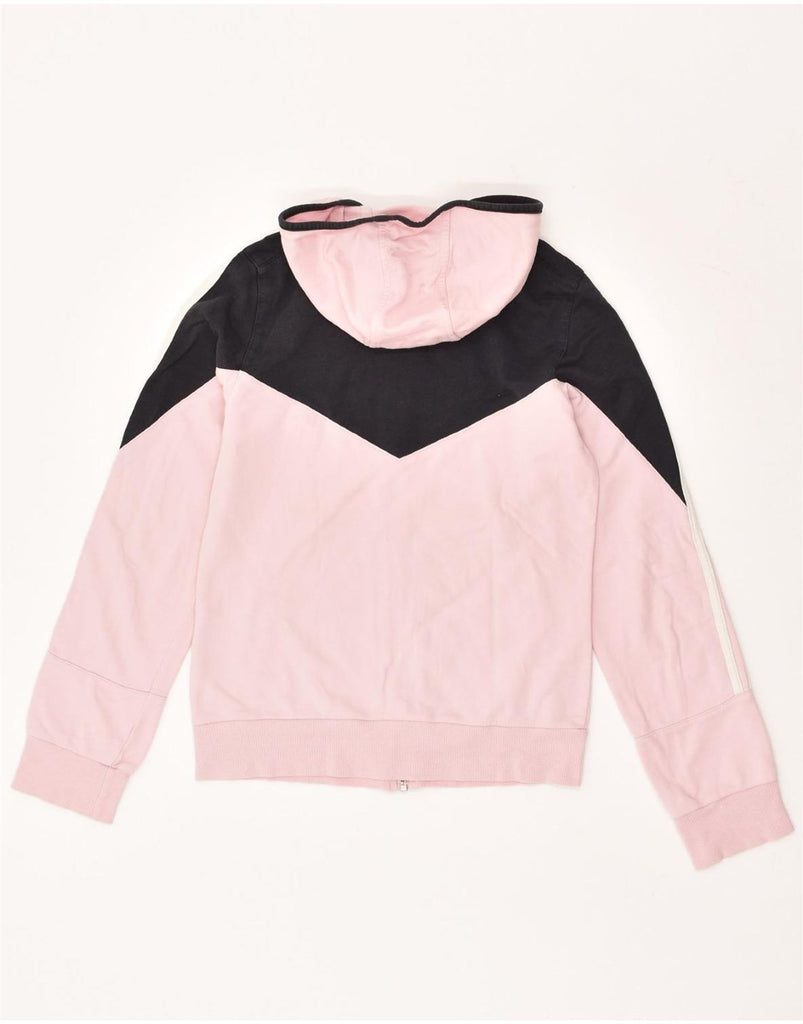 ADIDAS Womens Zip Hoodie Sweater UK 10 Small Pink Colourblock Cotton | Vintage Adidas | Thrift | Second-Hand Adidas | Used Clothing | Messina Hembry 