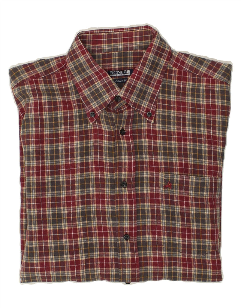 RIONERO Mens Shirt Large Red Check | Vintage Rionero | Thrift | Second-Hand Rionero | Used Clothing | Messina Hembry 