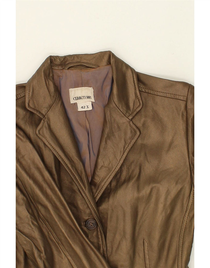 CERRUTI 1881 Womens 4 Button Blazer Jacket IT 42 Medium Brown Polyester | Vintage Cerruti 1881 | Thrift | Second-Hand Cerruti 1881 | Used Clothing | Messina Hembry 