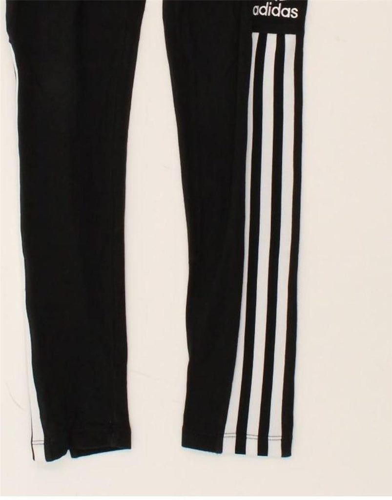 ADIDAS Womens Leggings UK 8 Small Black Cotton | Vintage Adidas | Thrift | Second-Hand Adidas | Used Clothing | Messina Hembry 