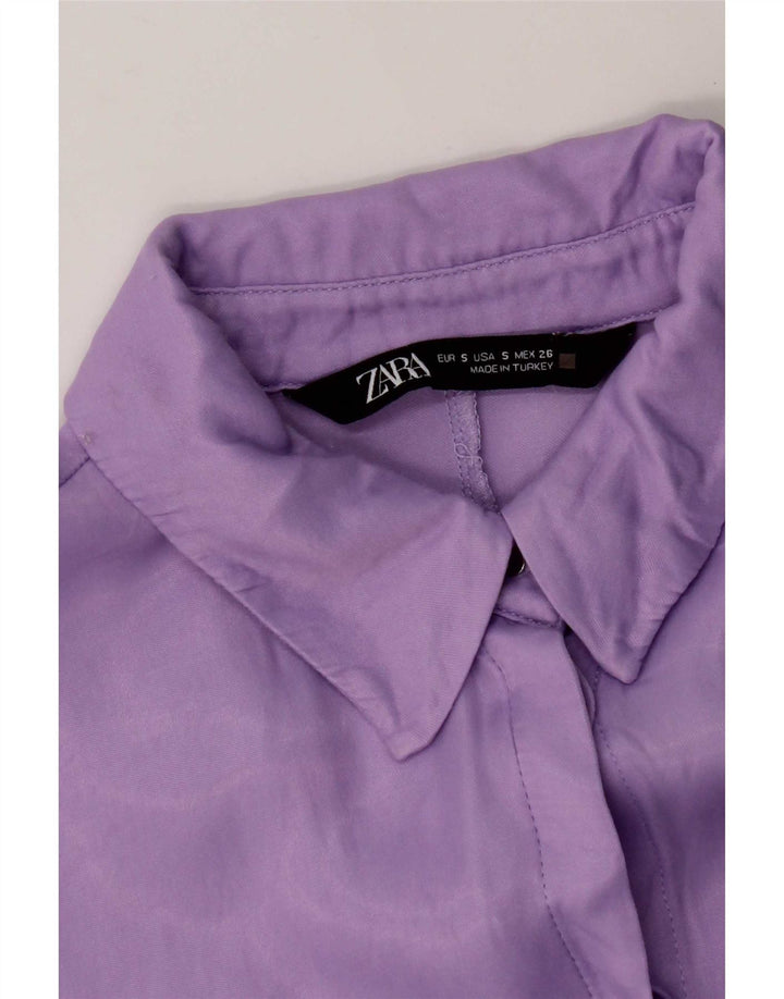 Zara Womens Oversized Shirt Blouse UK 10 Small Purple