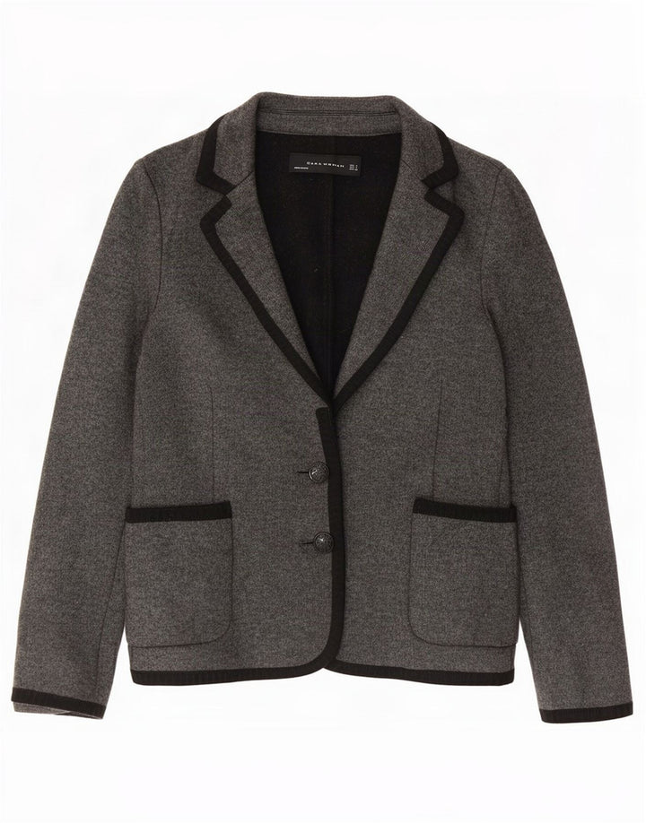 Zara Womens 2 Button Knit Blazer Jacket UK 10 Small Grey