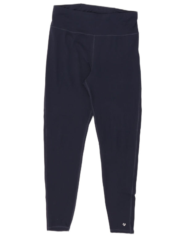 MARKS & SPENCER Womens Leggings UK 12 Medium Navy Blue Polyester